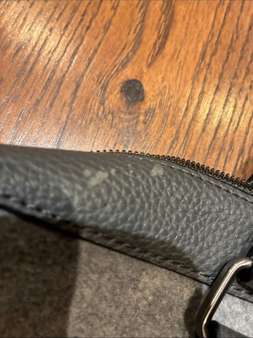 Ted Baker Gray Felt with Black Leather Trim Laptop Briefcase